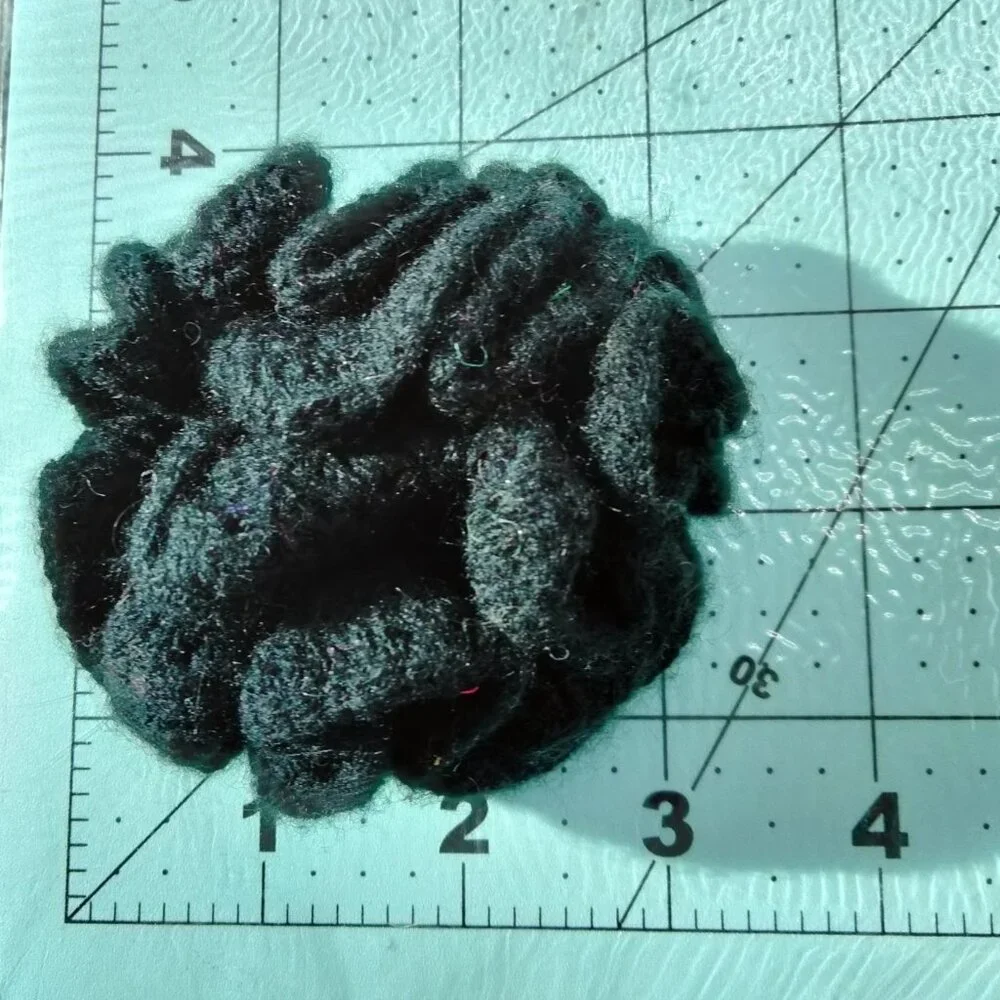 Black Carnation Boutonniere Lapel Pin hand knitted